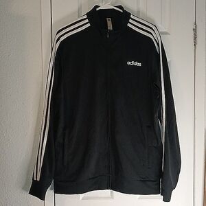 Adidas Men's Black & White Tricot Track Jacket Size Large